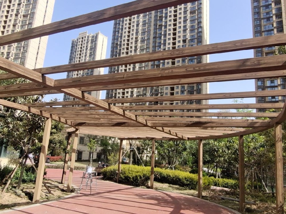 小区公园木纹漆